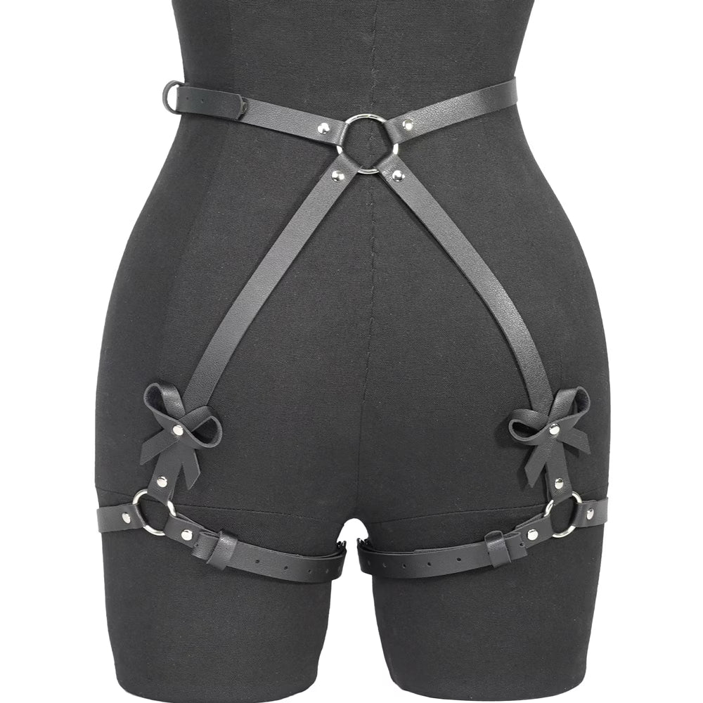 Gothic Leather Harness Belt – Hollow-Out Hip Shaping Bodysuit Belt | Bikinisexzy - Bikinisexzy.com