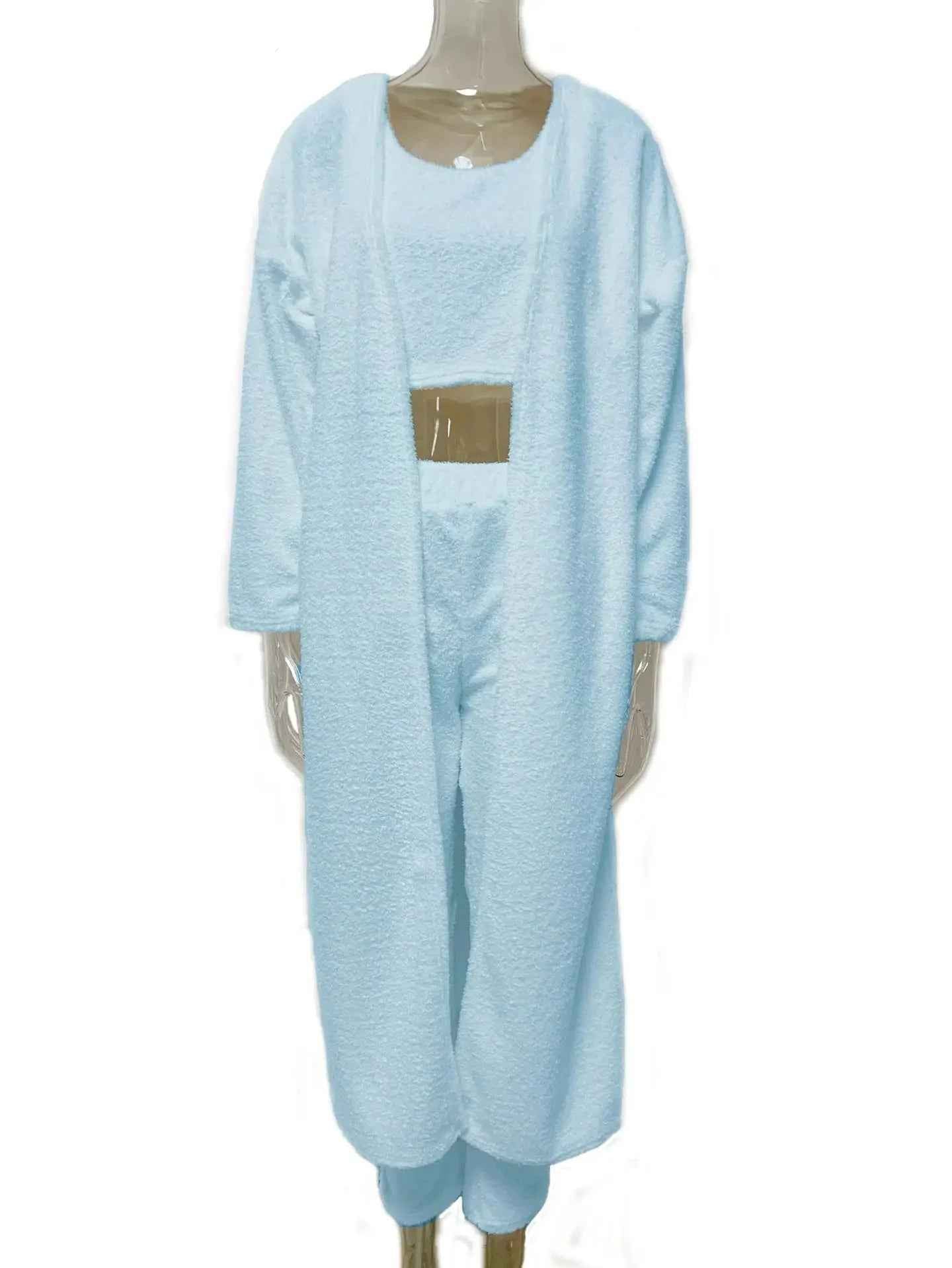 3-Piece Fuzzy Fleece Loungewear Set for Cozy Comfort - Bikinisexzy.com