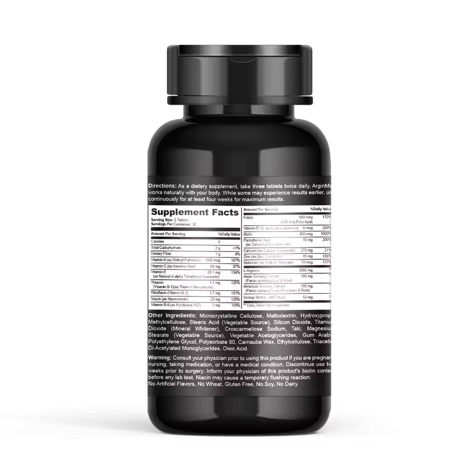L-Arginine Male Performance Booster 3000mg – Muscle & Endurance Enhancement – 60 Tablets | Bikinisexzy.com - Bikinisexzy.com