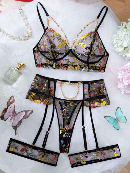 Floral Embroidered Lingerie Set: Elevate Your Intimates with Style and Comfort