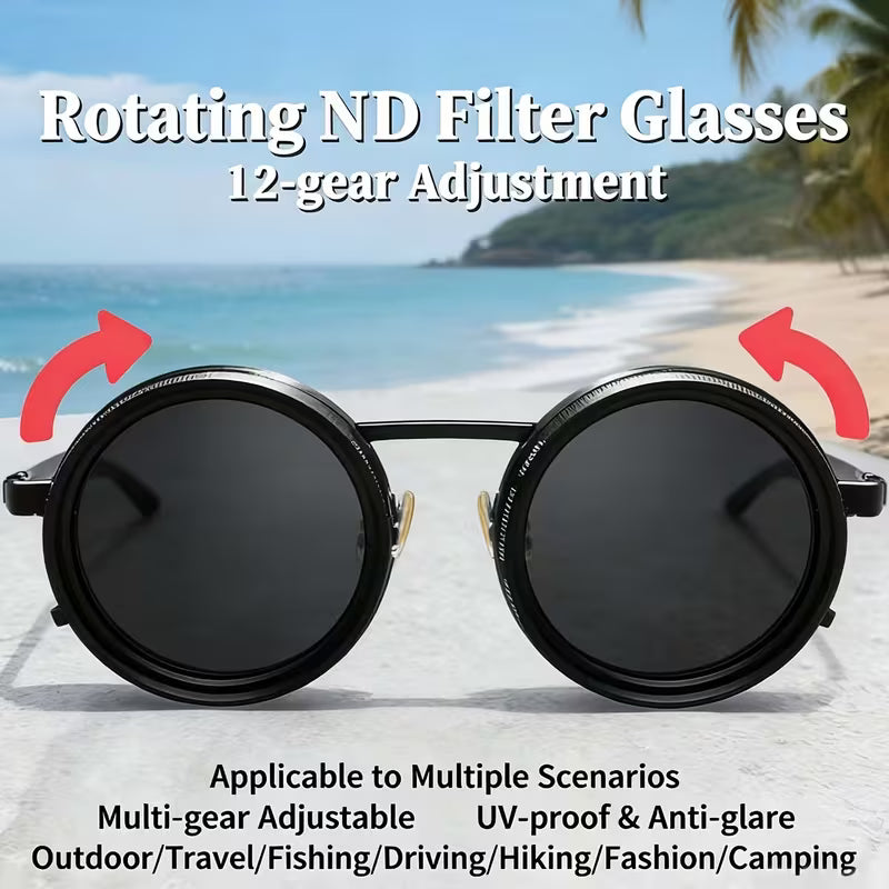 Adjustable ND Glasses - Multi-Gear Dimming Steampunk Sunglasses