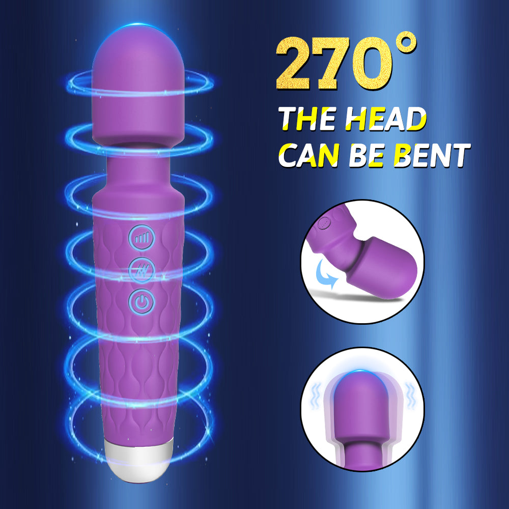 Flexible 270 degree bendable head of the Magic Wand massager for easy use and available bikinisexzy 