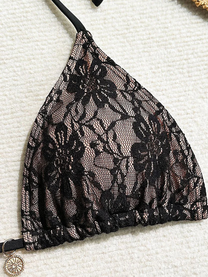 Elegant lace halter bikini top by BIKINISEXZY