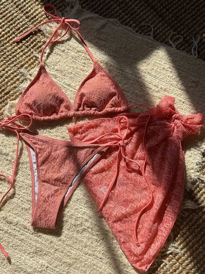 BIKINISEXZY stylish 3-piece swimwear vacation outfit
