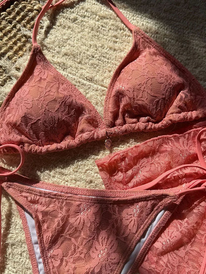 BIKINISEXZY hollow-out bikini set lifestyle beach shot