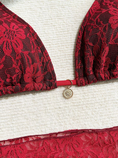 Red lace bra on a Bikinis High quality BIKINISEXZY