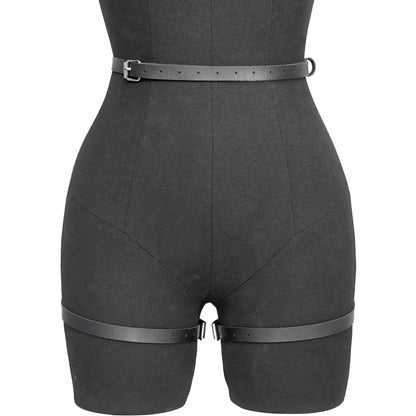 Gothic Leather Harness Belt – Hollow-Out Hip Shaping Bodysuit Belt | Bikinisexzy - Bikinisexzy.com