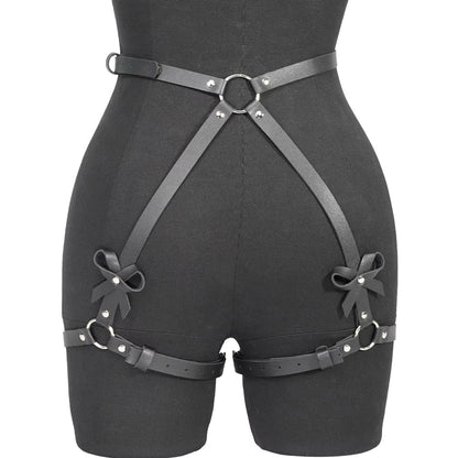 Gothic Leather Harness Belt – Hollow-Out Hip Shaping Bodysuit Belt | Bikinisexzy - Bikinisexzy.com