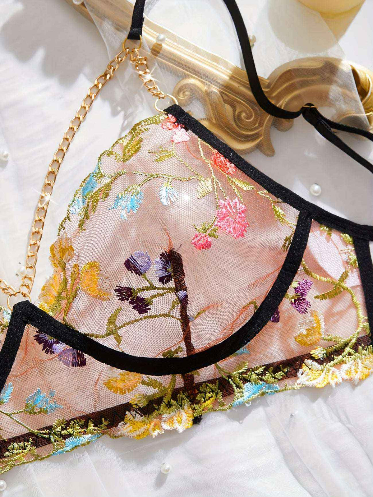 Floral Embroidered Lingerie Set: Elevate Your Intimates with Style and Comfort