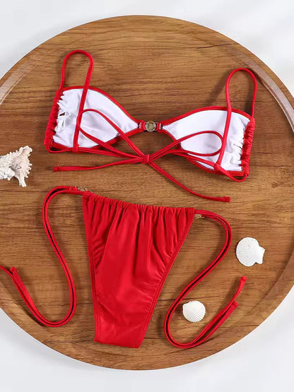 Sexy Bandeau Bikini Set | Micro Thong Swimwear for Ultimate Style and Comfort - Bikinisexzy.com