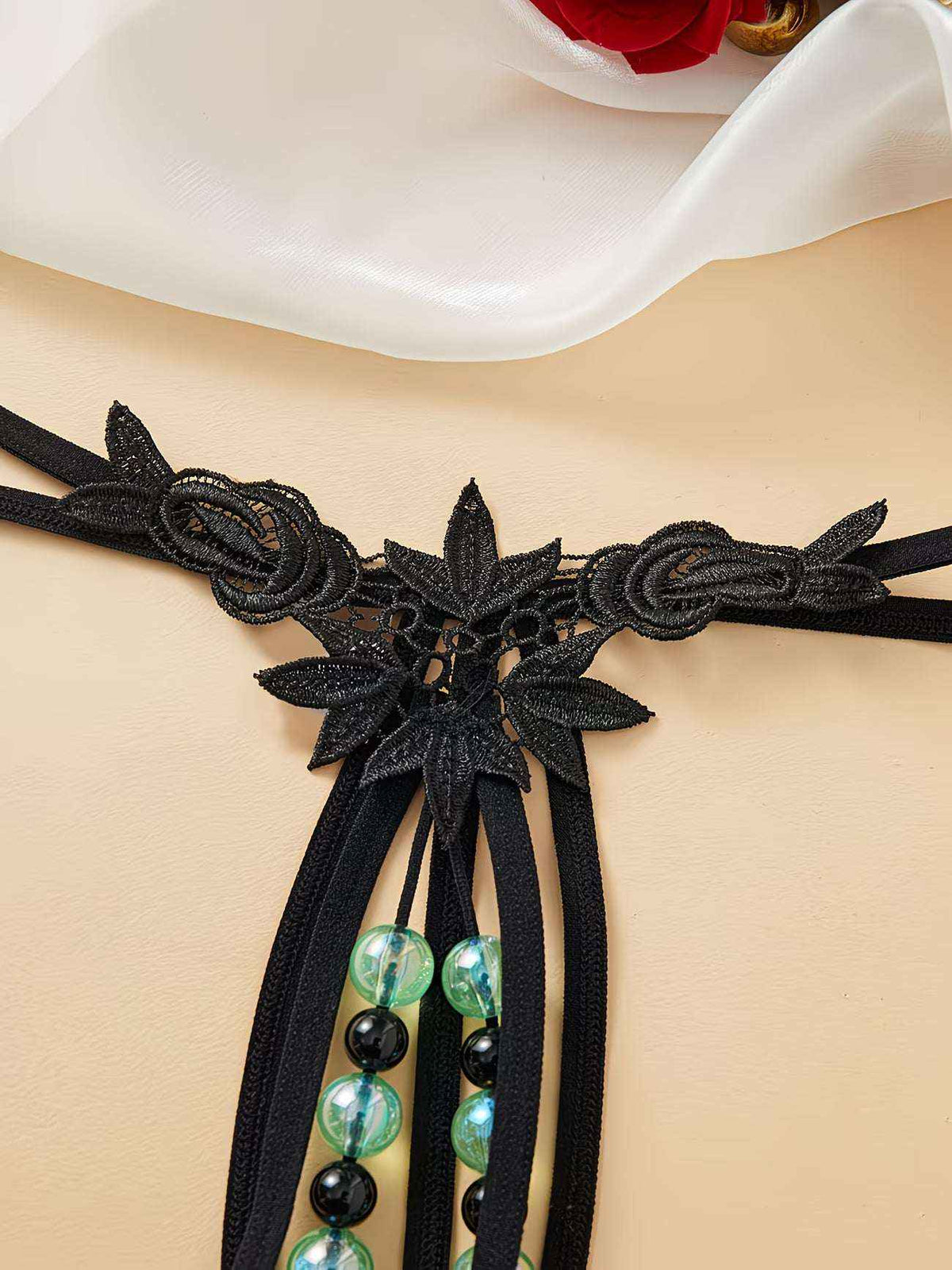 Butterfly Lace Thong with Luminous Beads | Bikinisexzy