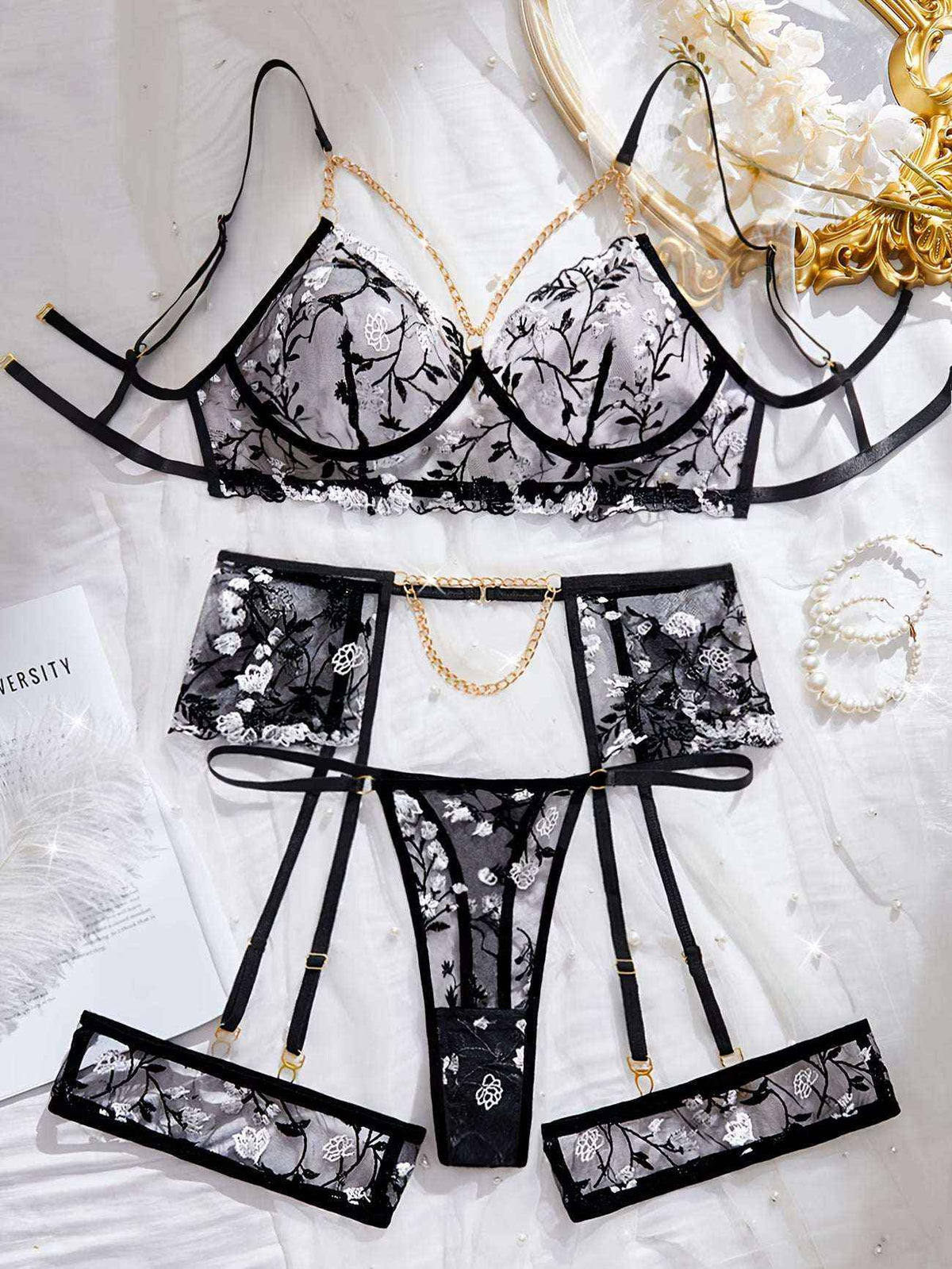 Floral Embroidered Lingerie Set: Elevate Your Intimates with Style and Comfort