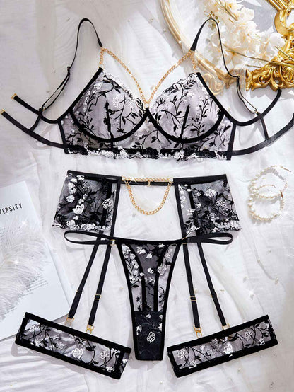 Floral Embroidered Lingerie Set: Elevate Your Intimates with Style and Comfort