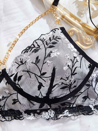 Floral Embroidered Lingerie Set: Elevate Your Intimates with Style and Comfort