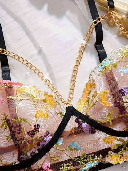 Floral Embroidered Lingerie Set: Elevate Your Intimates with Style and Comfort