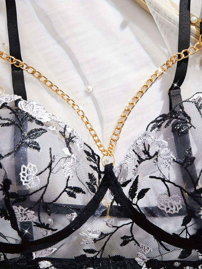 Floral Embroidered Lingerie Set: Elevate Your Intimates with Style and Comfort