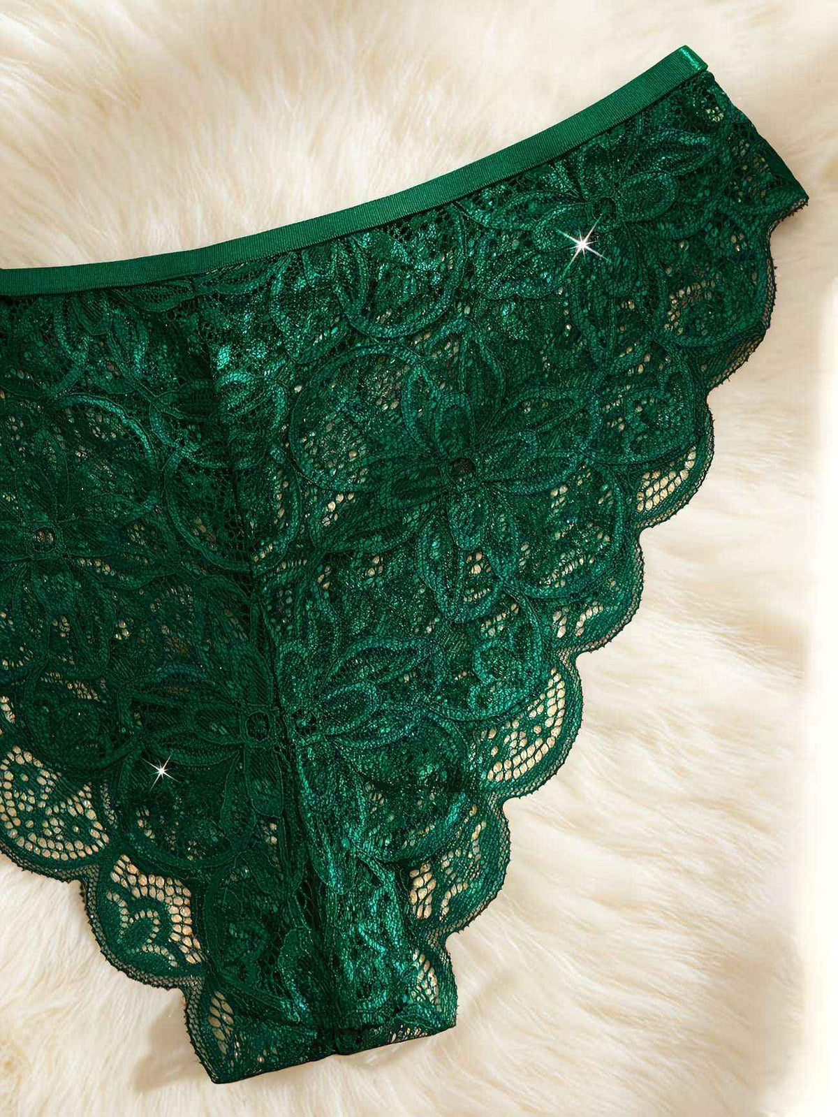 2pcs Lace Floral Bra and Brief Set – Green & Burgundy | Bikinisexzy