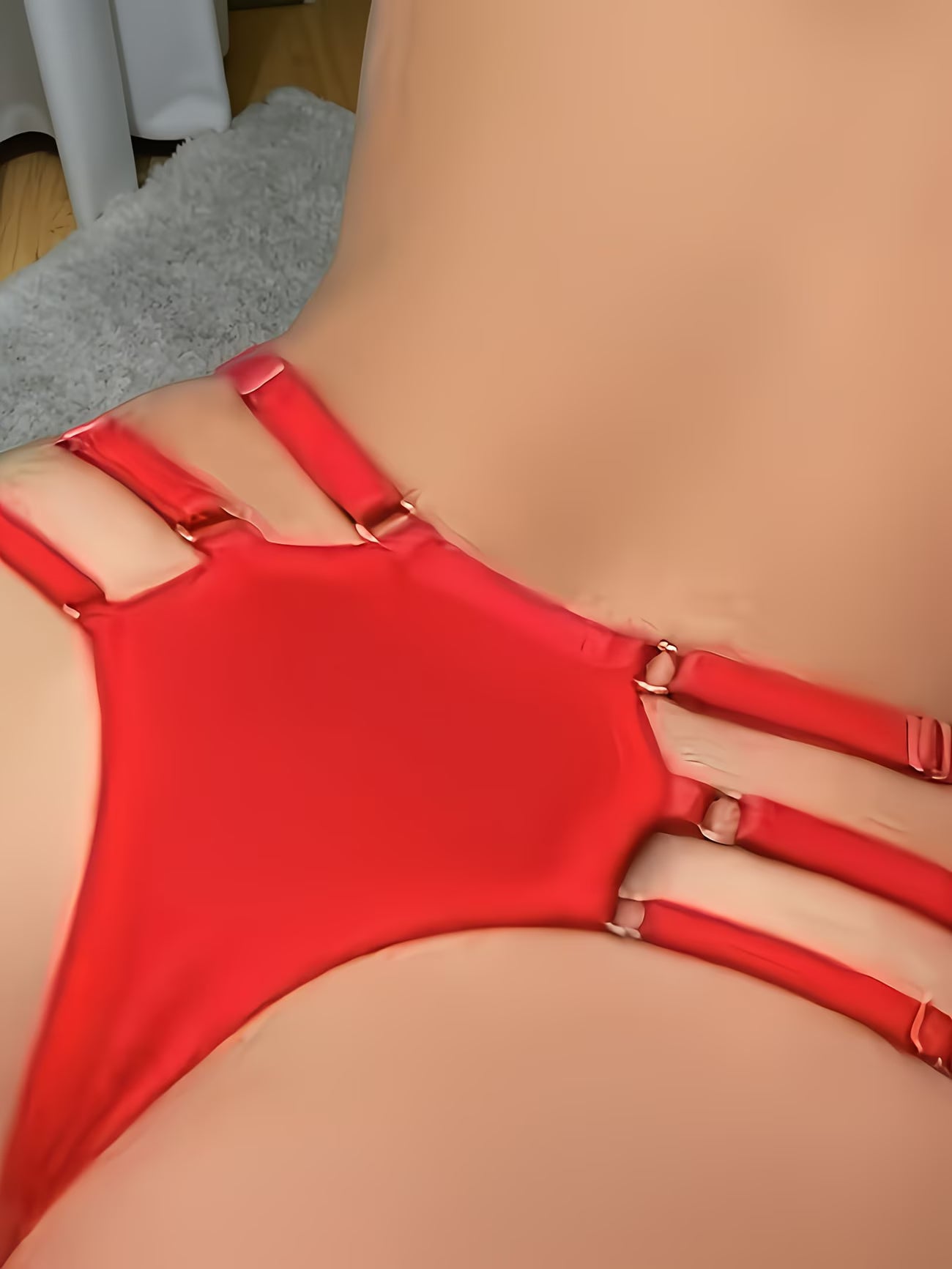 Strappy Cage Panty Detail Red – Bikinisexzy