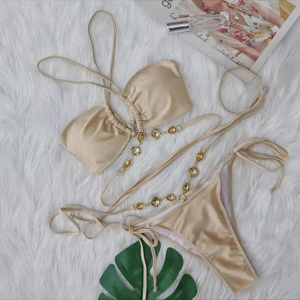 Criss-Cross Halter Bikini Set | Sexy Two-Piece Swimsuit | BIKINISEXZY