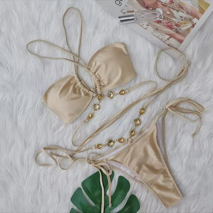 Criss-Cross Halter Bikini Set | Sexy Two-Piece Swimsuit | BIKINISEXZY - Bikinisexzy.com