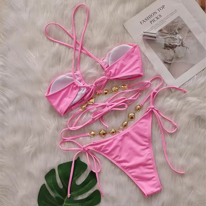 Criss-Cross Halter Bikini Set | Sexy Two-Piece Swimsuit | BIKINISEXZY - Bikinisexzy.com
