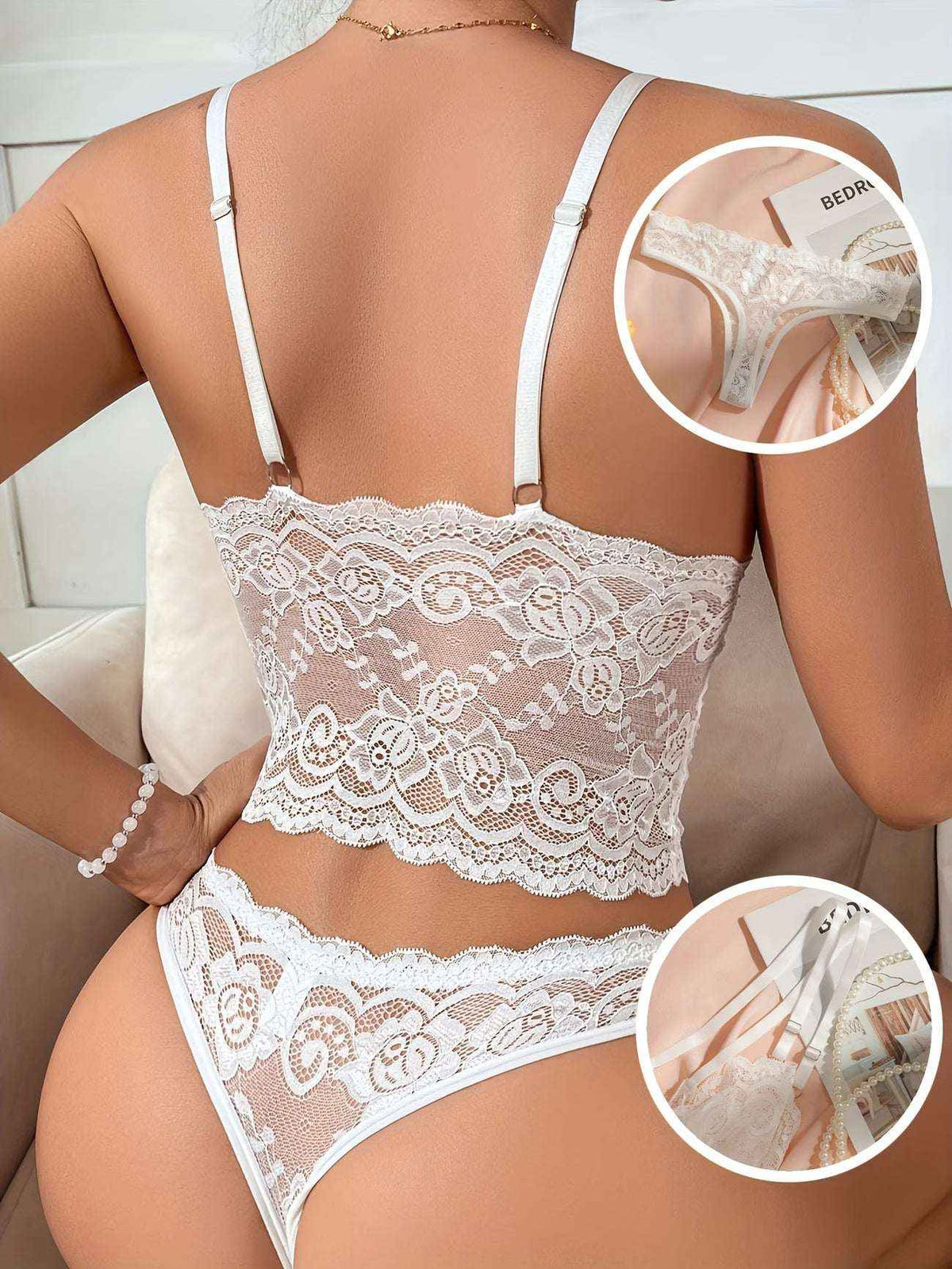 Elevate Your Confidence with Our Elegant Transparent Lace Lingerie Set