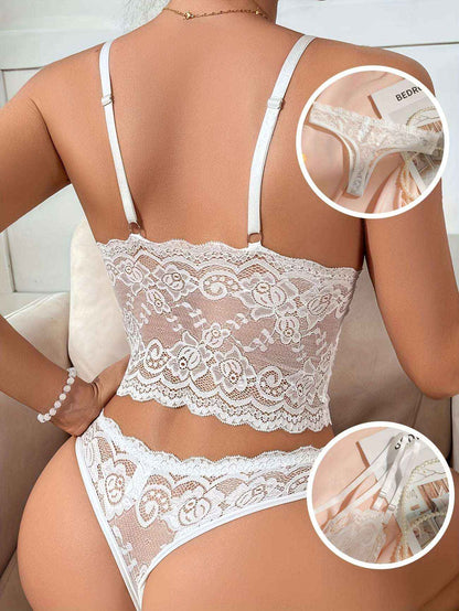 Elevate Your Confidence with Our Elegant Transparent Lace Lingerie Set