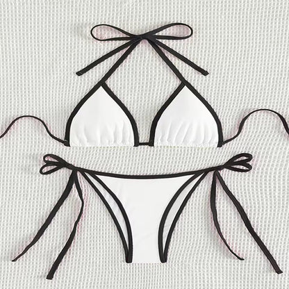 Sexy Halter Bikini Set | Lace Up Brazilian Tie-Side Swimsuit | BIKINISEXZY - Bikinisexzy.com