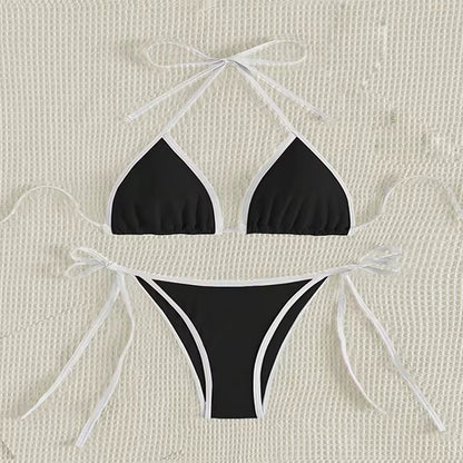 Sexy Halter Bikini Set | Lace Up Brazilian Tie-Side Swimsuit | BIKINISEXZY - Bikinisexzy.com