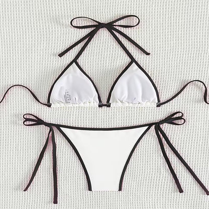 Sexy Halter Bikini Set | Lace Up Brazilian Tie-Side Swimsuit | BIKINISEXZY - Bikinisexzy.com