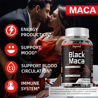 Premium Black Maca 1000mg Supplement – Natural Male Vitality & Energy Booster | Bikinisexzy