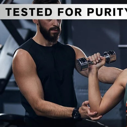 Fitness enthusiast confirming Black Maca supplement is tested for purity Bikinisexzy 