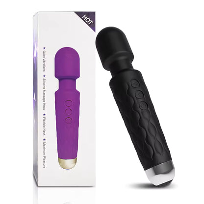 Black Magic Wand massager inside its discrete retail packaging box available in bikinisexzy 