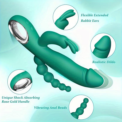 Triple stimulation: Clitoris, G-spot, and Anal massager by Bikinisexzy