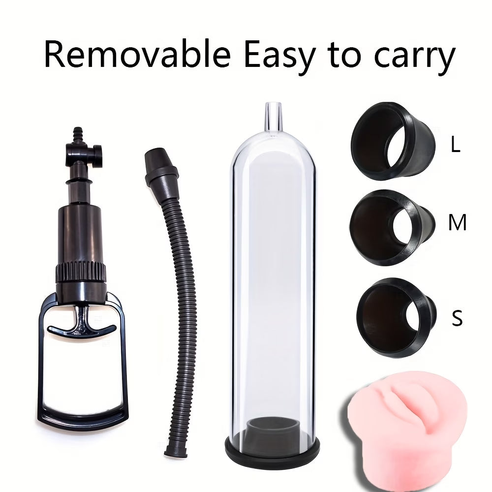 Cock ring sleeves and vacuum pump set for men, available at Bikinisexzy.com