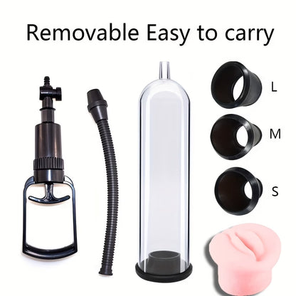 Cock ring sleeves and vacuum pump set for men, available at Bikinisexzy.com