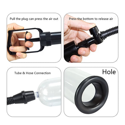 Complete penis growth pump system featuring air pressure control at Bikinisexzy.com