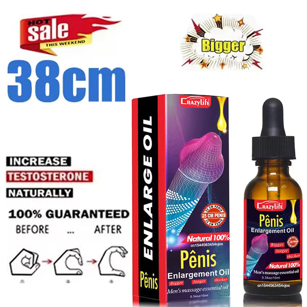 Crazylife Penis Enlargement Oil for men, 100% natural formula, available at BIKINISEXZY.COM