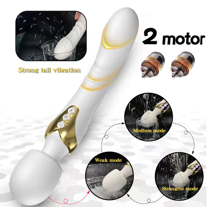 Powerful Dual-Motor Vibrator Wand | 20 Vibration Modes Massager - Bikinisexzy.com - Bikinisexzy.com