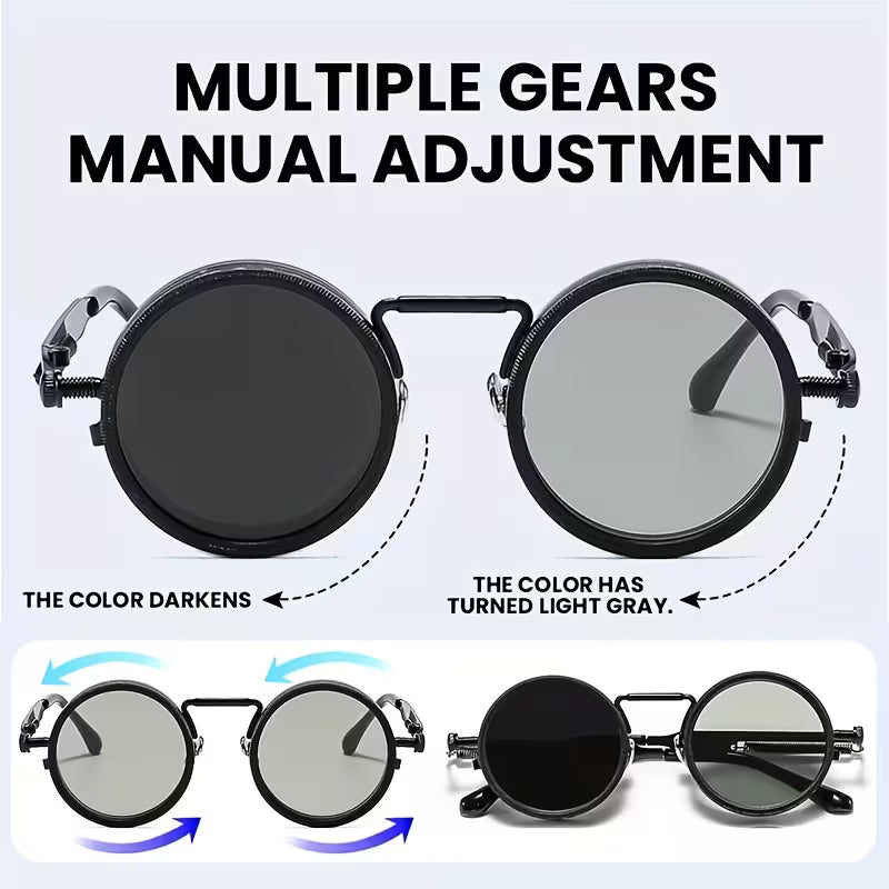 Adjustable ND Glasses - Multi-Gear Dimming Steampunk Sunglasses