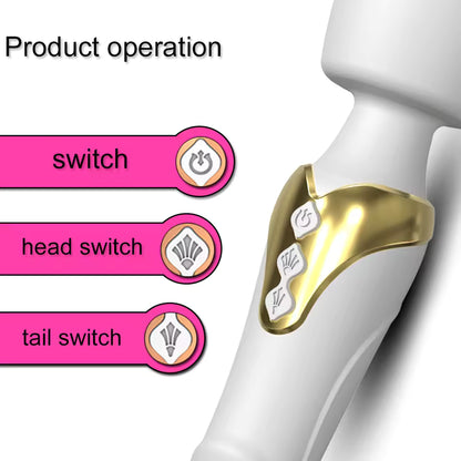 Simple button controls for vibrator wand massager - Bikinisexzy.com