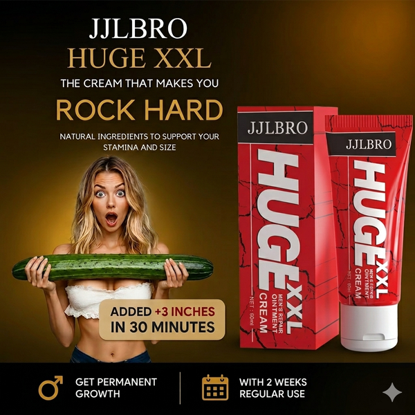 JJLBRO Huge XXL men's repair cream for stamina and growth, available at BIKINISEXZY.COM