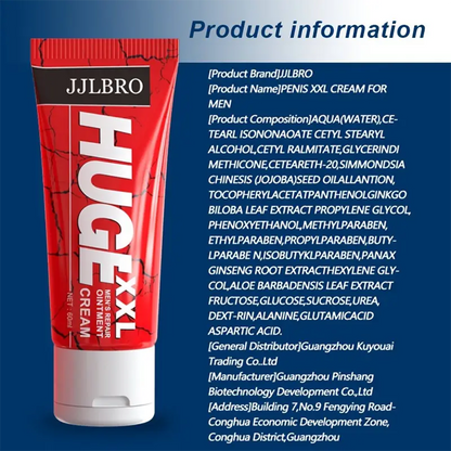 Natural ingredient list for JJLBRO Penis XXL cream, sold by BIKINISEXZY.COM