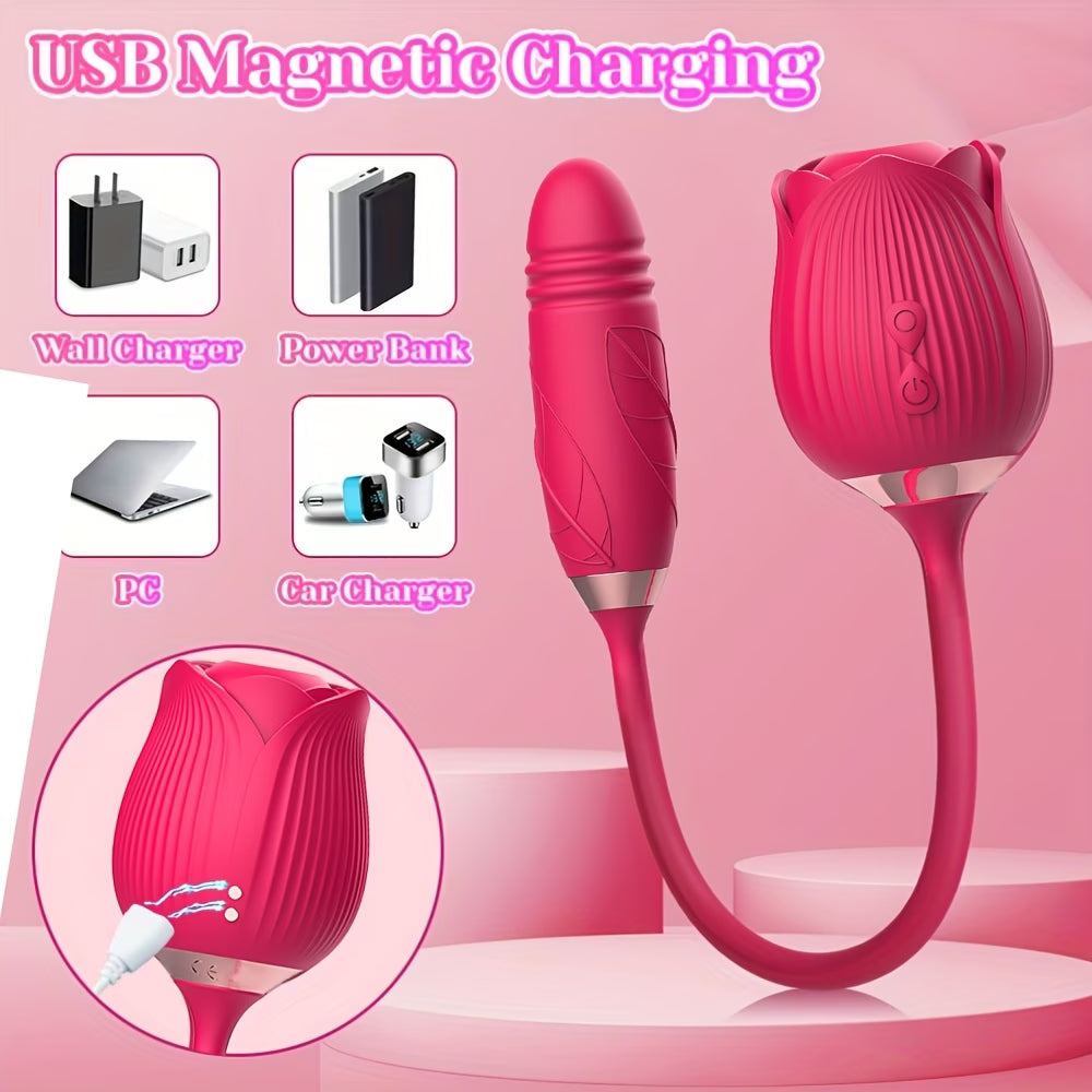 USB magnetic charging rose vibrator for travel
