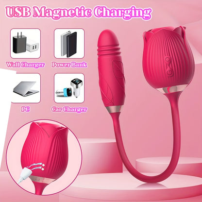 USB magnetic charging rose vibrator for travel
