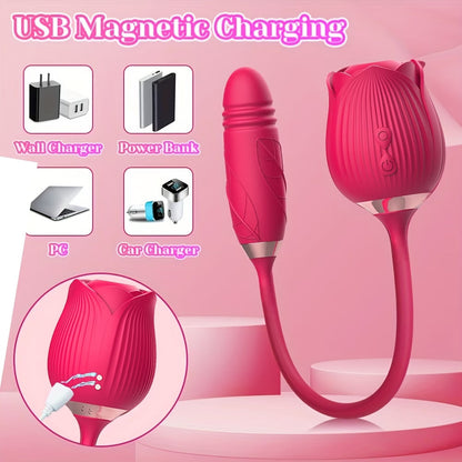 3-in-1 Rose Sex Toy G-Spot Stimulator with Mask - 10 Sucking Modes | bikinisexzy - Bikinisexzy.com