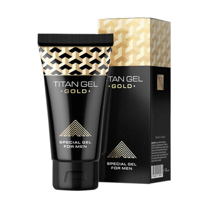 Titan Gel Gold packaging with black tube and gold box on.and bikinisexzy High-quality personal lubricant for adult toys and couples