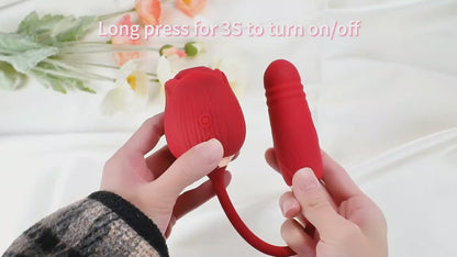 3-in-1 Rose Sex Toy & G-Spot Stimulator with Mask - 10 Sucking Modes | bikinisexzy