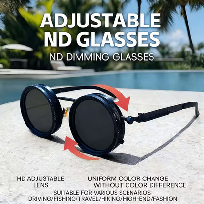 Adjustable ND Glasses - Multi-Gear Dimming Steampunk Sunglasses