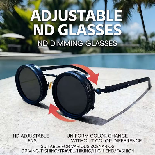 Adjustable ND Glasses - Multi-Gear Dimming Steampunk Sunglasses